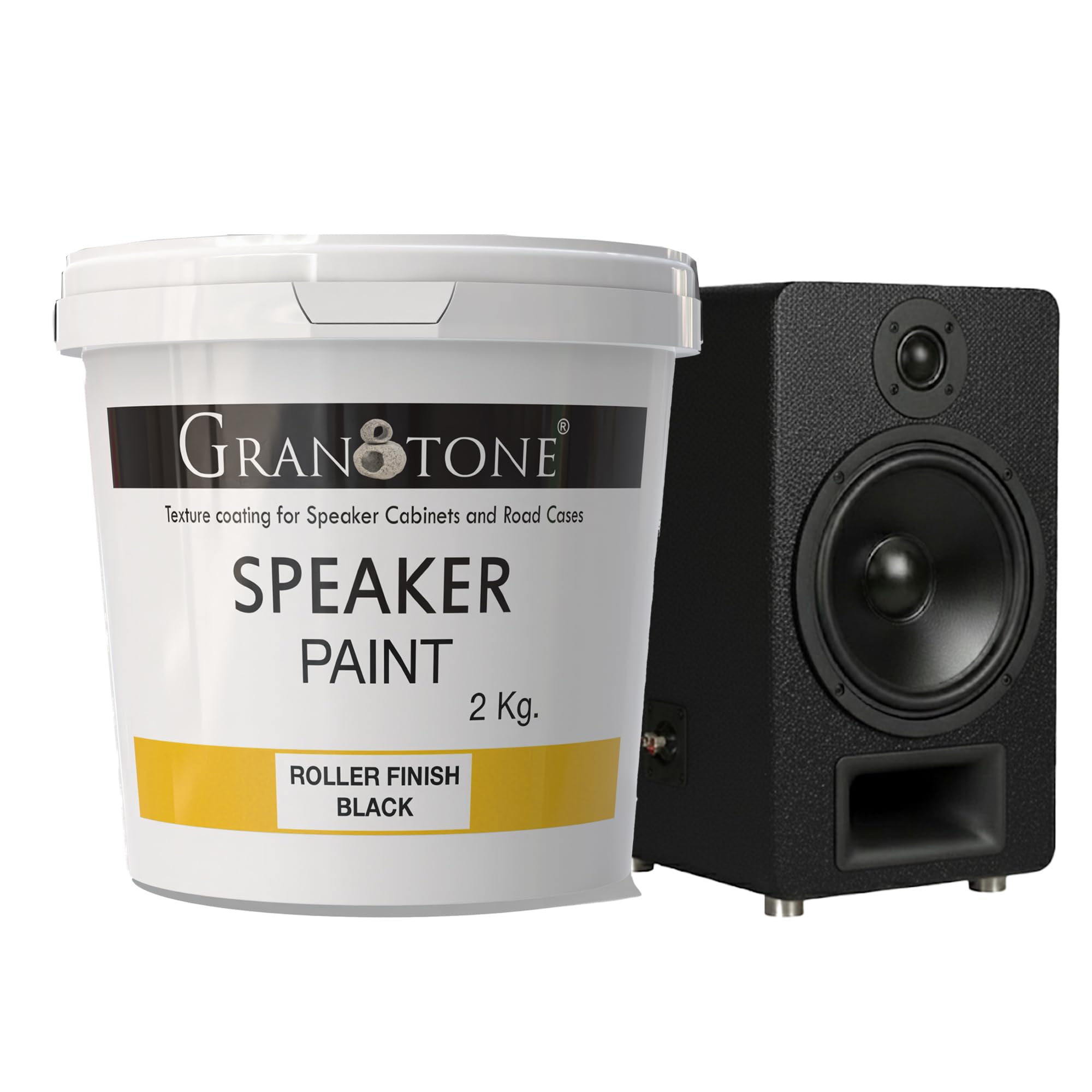 GRANOTONE Roller Grade Speaker Cabinet Texture Coating Paint { Black } 2 KG