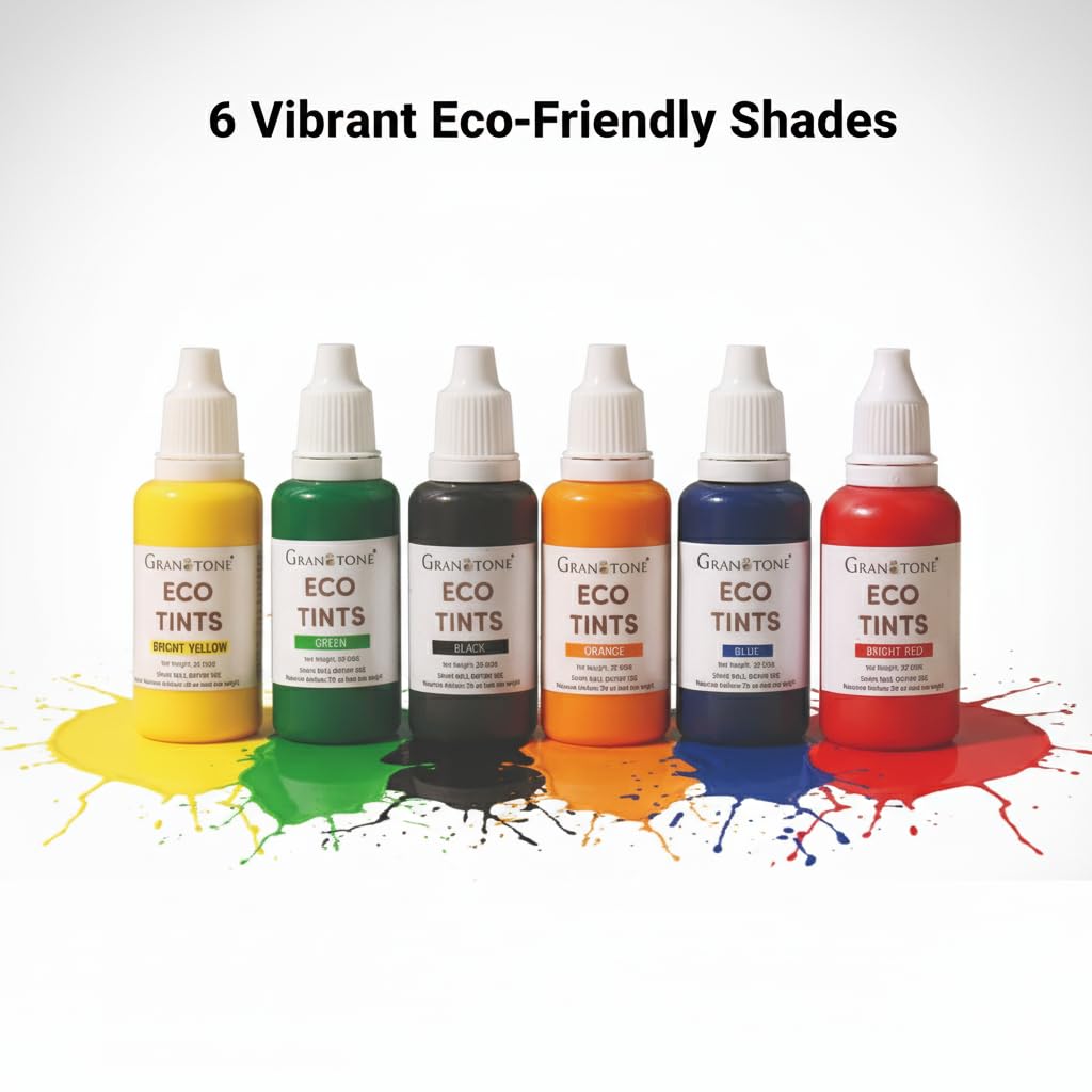 GRANOTONE ECO TINTS – Pack of 6 Colors (25g Each) | Water-Based Pigment Dispersions for Resin, Epoxy, Concrete & Crafts