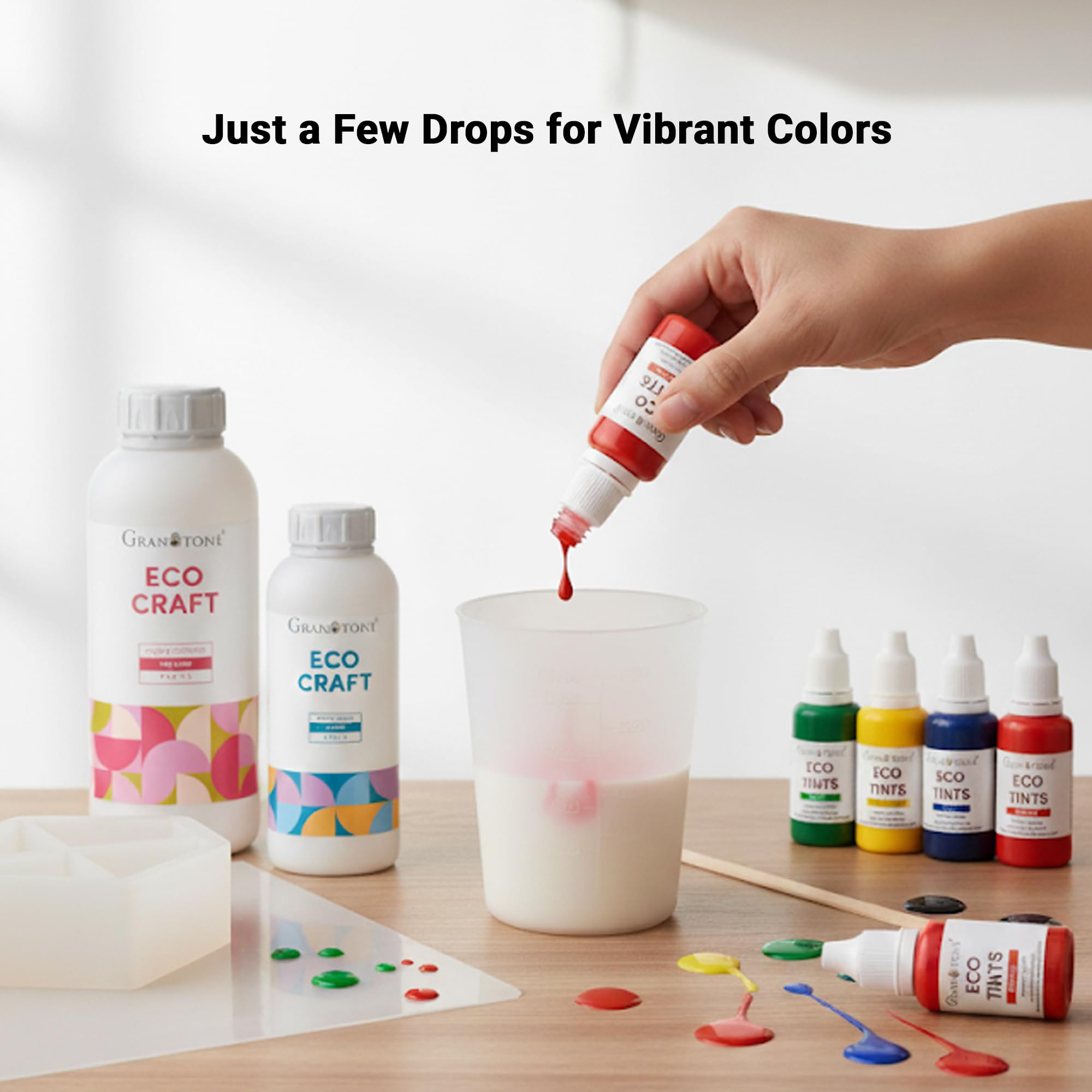 GRANOTONE ECO TINTS – Pack of 6 Colors (25g Each) | Water-Based Pigment Dispersions for Resin, Epoxy, Concrete & Crafts