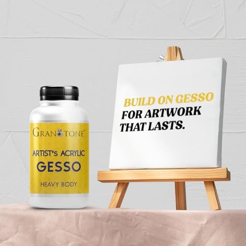 Acrylic Gesso (White) Water Base Non-Toxic Universal Gesso Primer to Apply as an Undercoat Before Painting for Extra Coverage