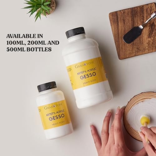 Acrylic Gesso (White) Water Base Non-Toxic Universal Gesso Primer to Apply as an Undercoat Before Painting for Extra Coverage