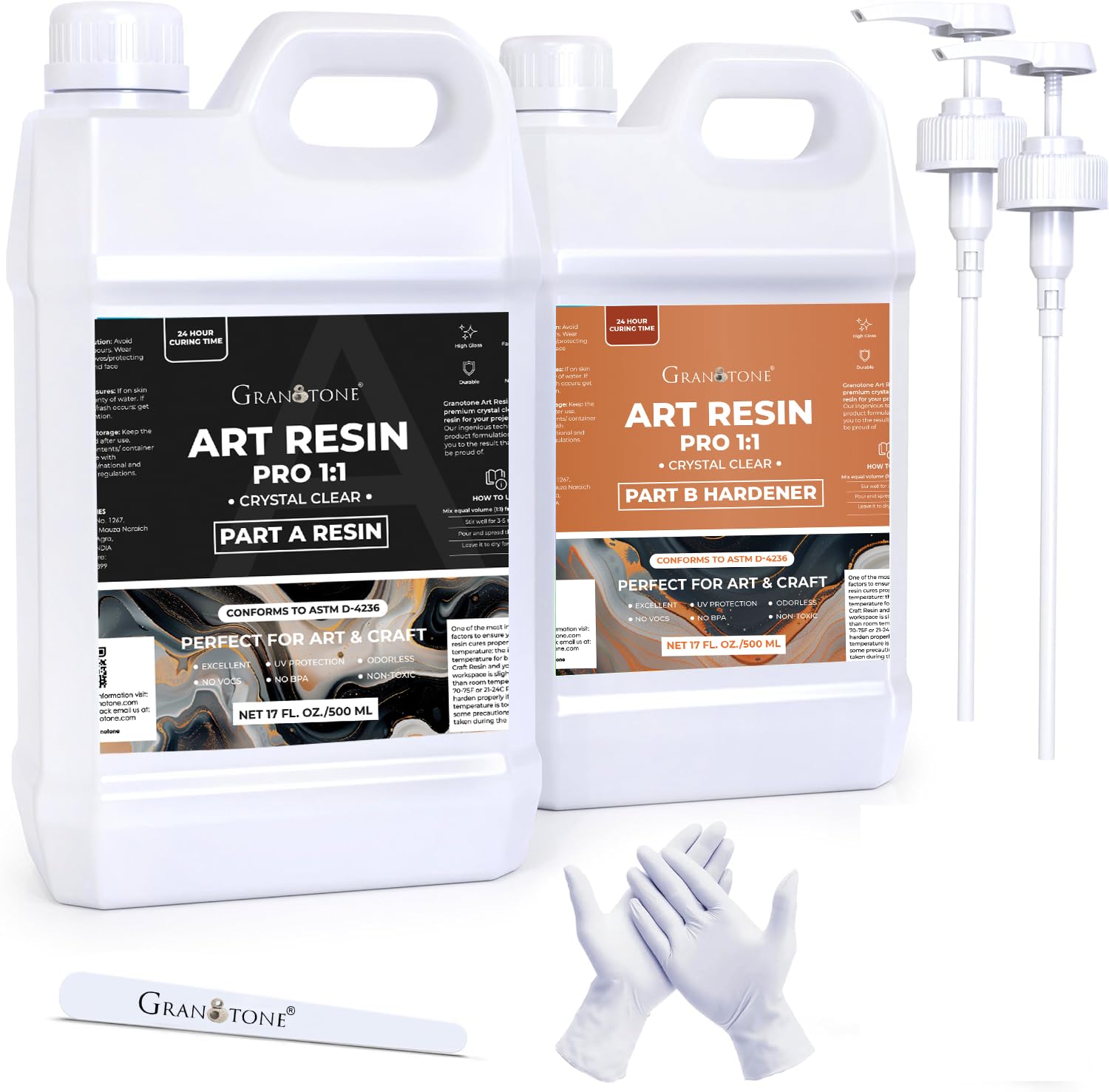 GRANOTONE Crystal Clear Epoxy Resin Art Kit