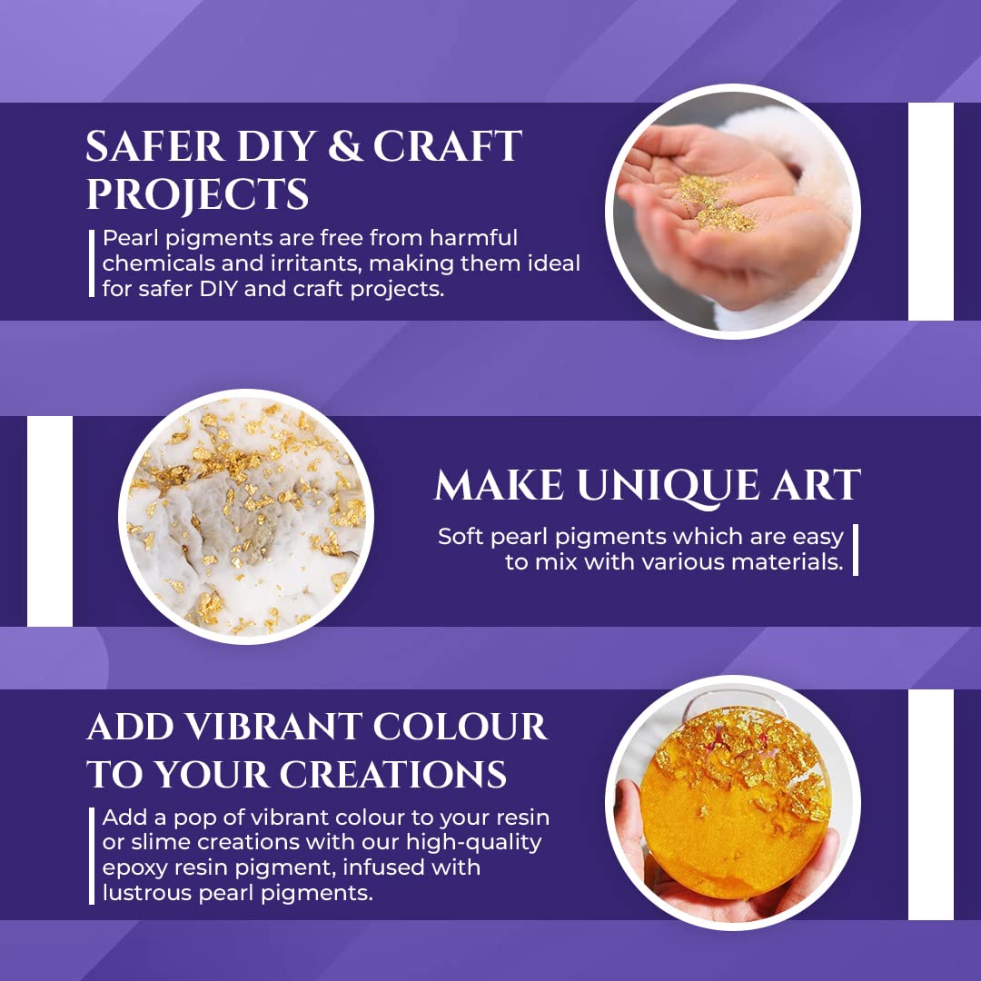Vibrant Pearl/ Mica Pigment - Set of 6 (Vibrant Colors, 20gm Each)