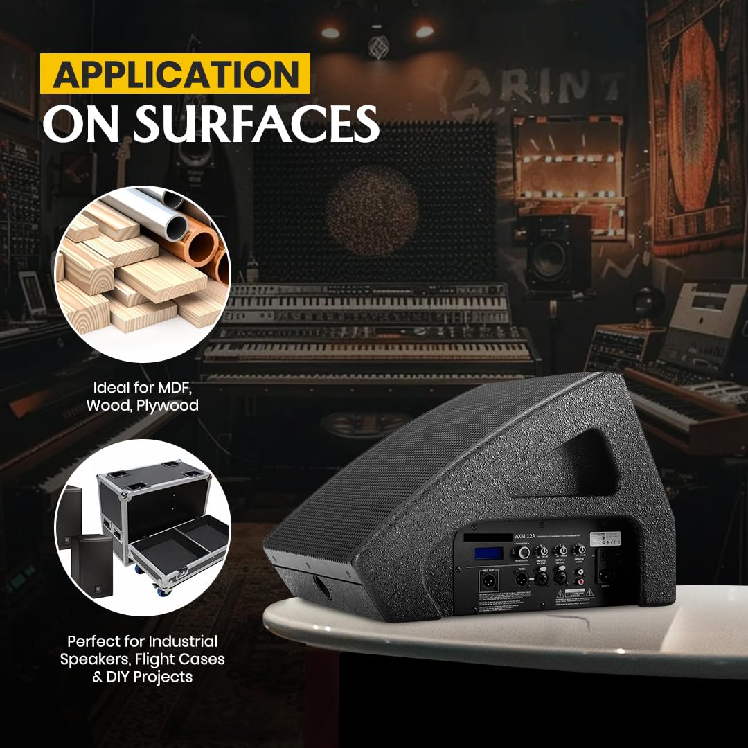 GRANOTONE Roller Grade Speaker Cabinet Texture Coating Paint { Black } 800 gm