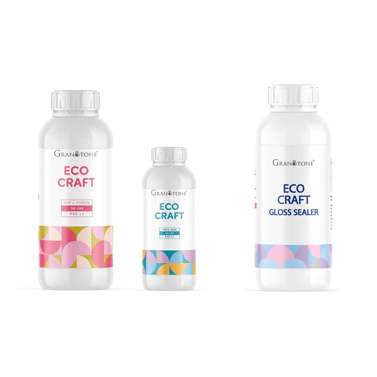 Granotone ECO Craft Set 900 gms and Gloss Sealer 500 gms Combo Eco Friendly Non Toxic Clear Protective Sealer for Craft Projects Made in India