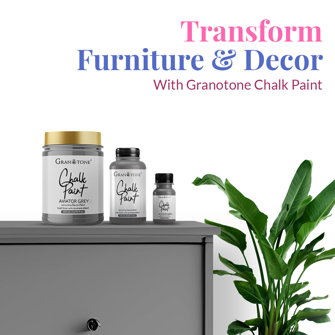 GRANOTONE Chalk Paint for Furniture, Home Decor, Crafts - Eco-Friendly - All-in-One - No Wax Needed.