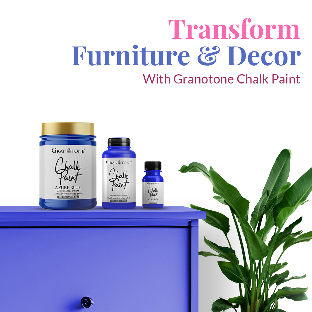 GRANOTONE Chalk Paint for Furniture, Home Decor, Crafts - Eco-Friendly - All-in-One - No Wax Needed.