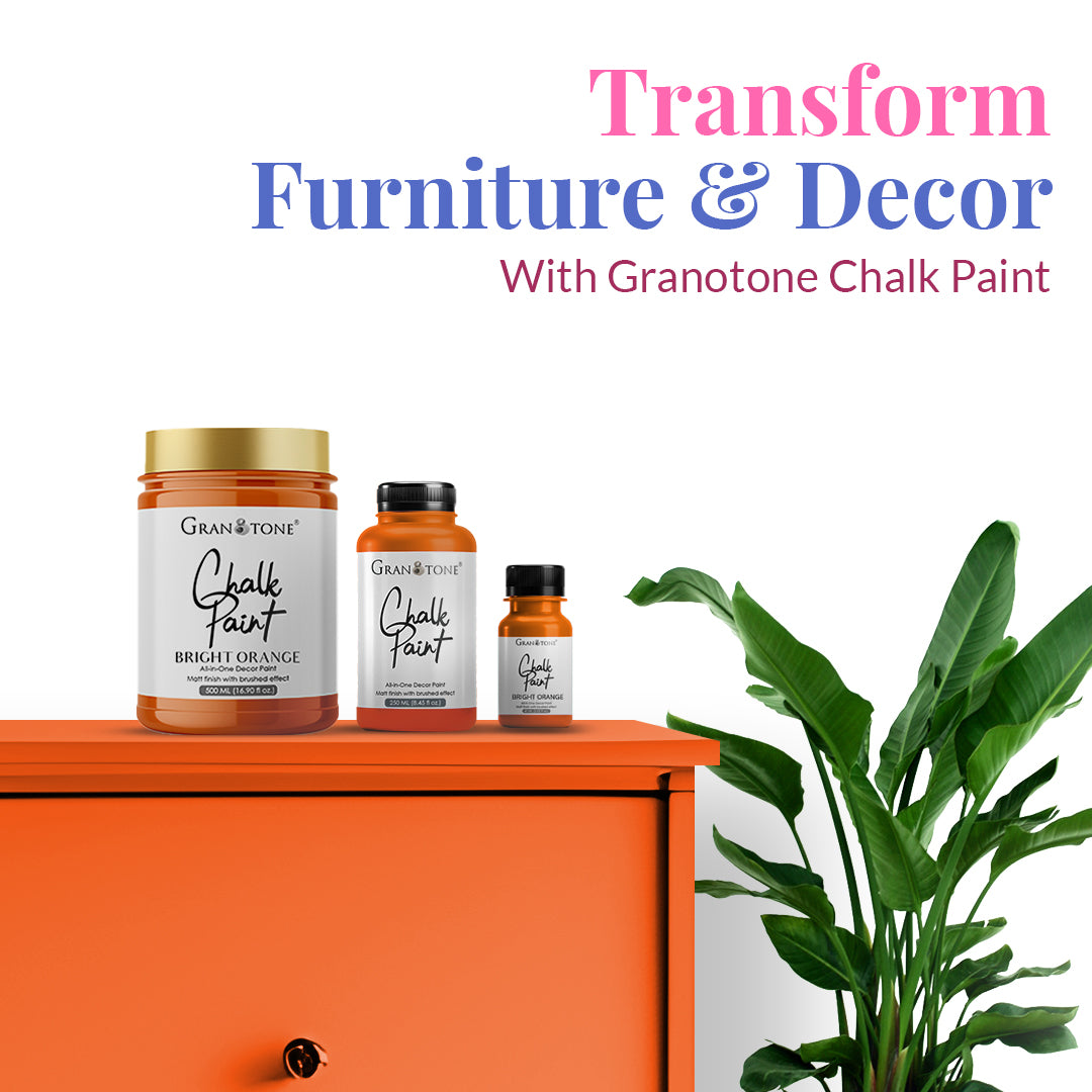 GRANOTONE Chalk Paint for Furniture, Home Decor, Crafts - Eco-Friendly - All-in-One - No Wax Needed.