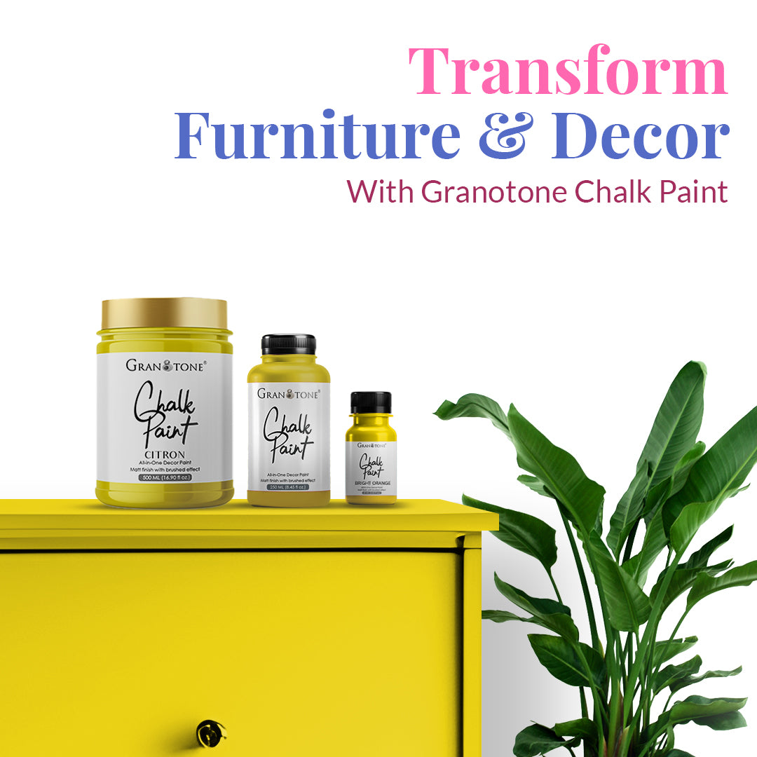 GRANOTONE Chalk Paint for Furniture, Home Decor, Crafts - Eco-Friendly - All-in-One - No Wax Needed.