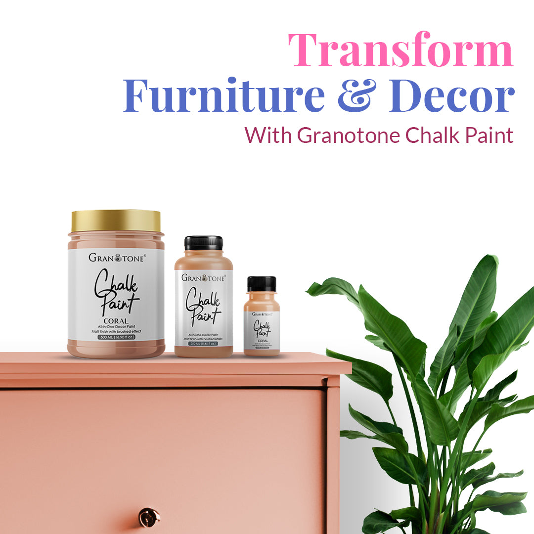 GRANOTONE Chalk Paint for Furniture, Home Decor, Crafts - Eco-Friendly - All-in-One - No Wax Needed.