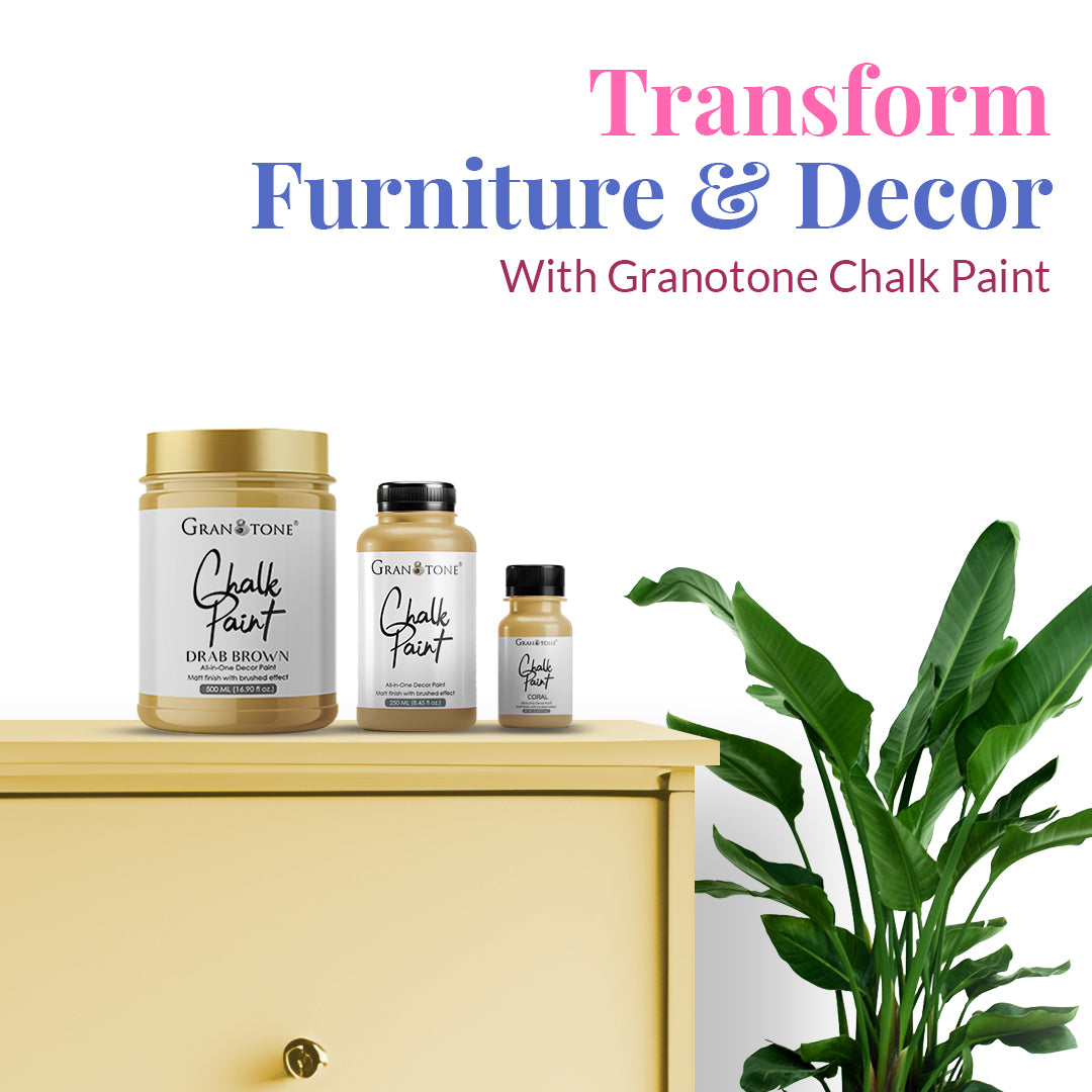 GRANOTONE Chalk Paint for Furniture, Home Decor, Crafts - Eco-Friendly - All-in-One - No Wax Needed.