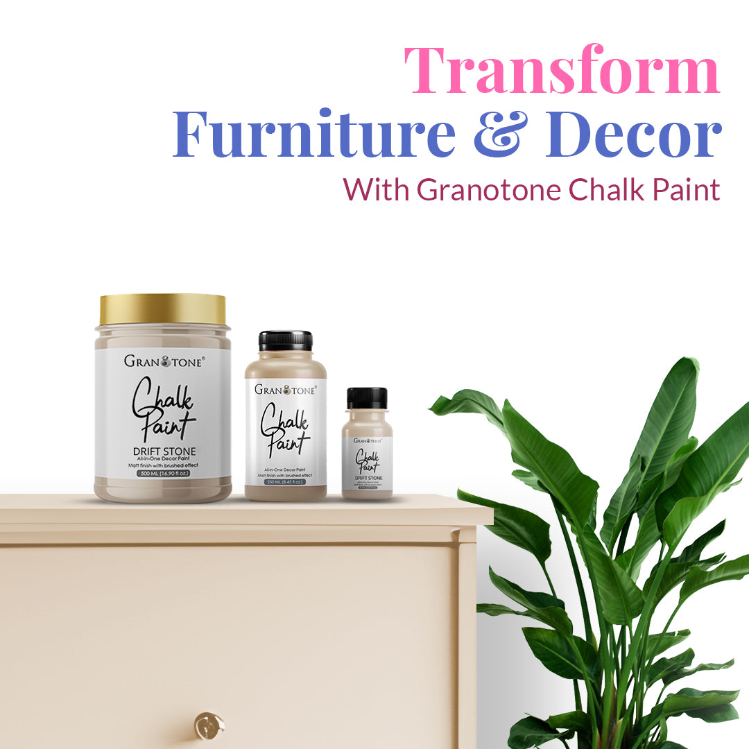 GRANOTONE Chalk Paint for Furniture, Home Decor, Crafts - Eco-Friendly - All-in-One - No Wax Needed.
