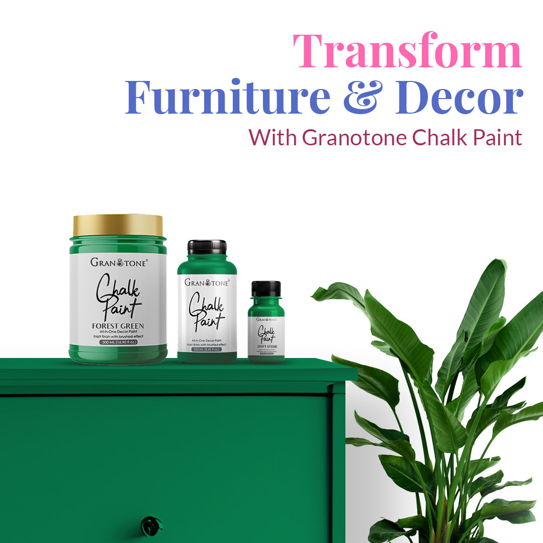 GRANOTONE Chalk Paint for Furniture, Home Decor, Crafts - Eco-Friendly - All-in-One - No Wax Needed.