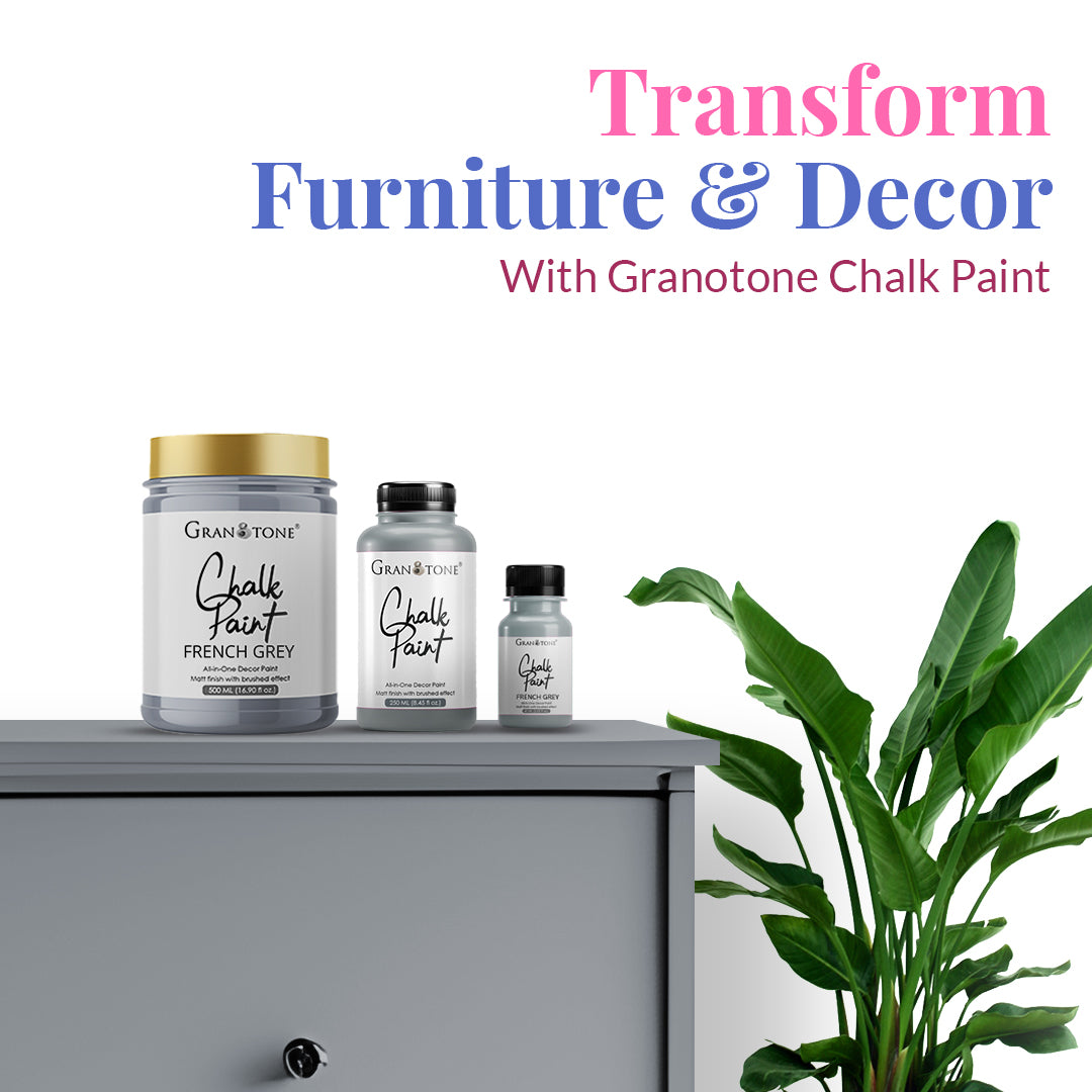 GRANOTONE Chalk Paint for Furniture, Home Decor, Crafts - Eco-Friendly - All-in-One - No Wax Needed.