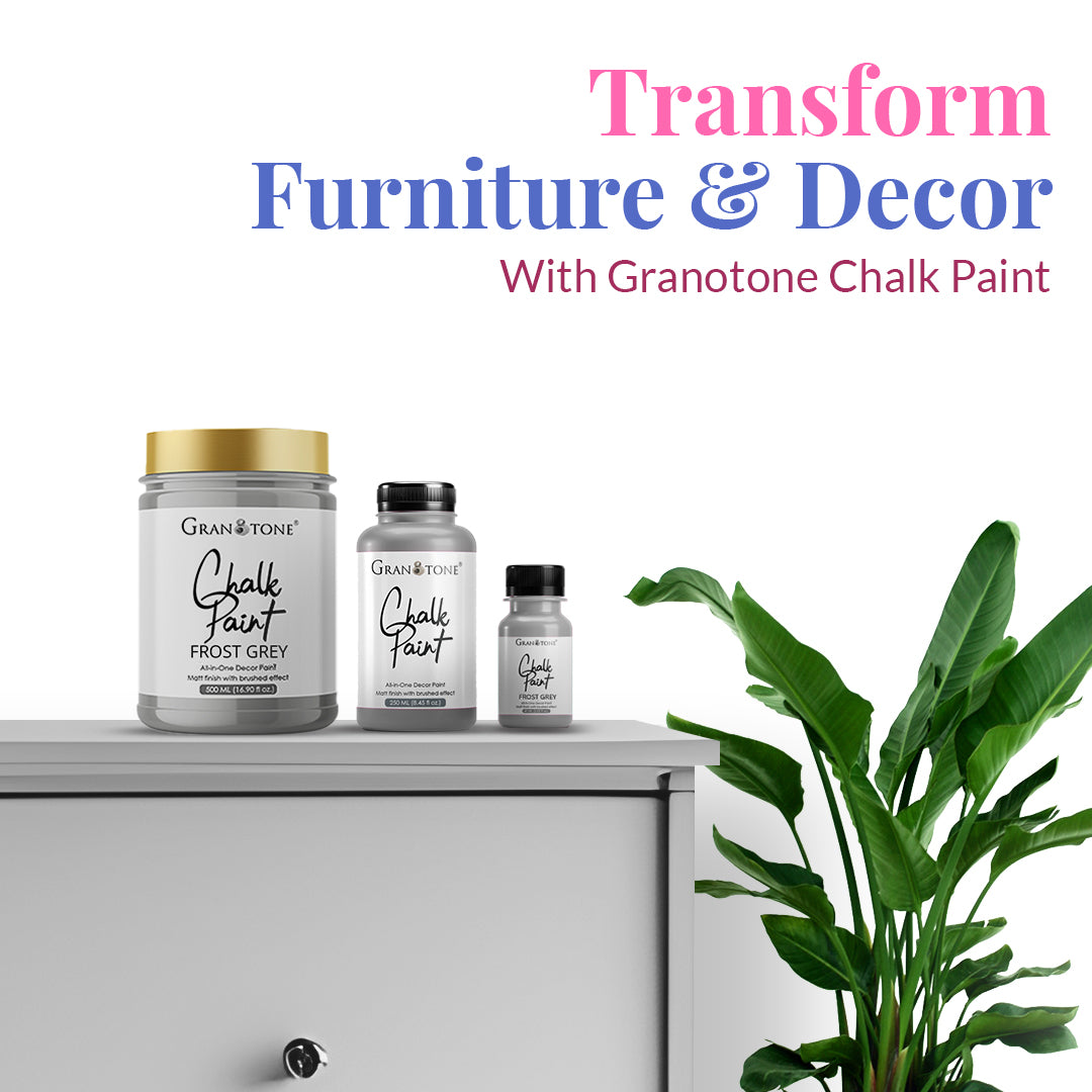 GRANOTONE Chalk Paint for Furniture, Home Decor, Crafts - Eco-Friendly - All-in-One - No Wax Needed.
