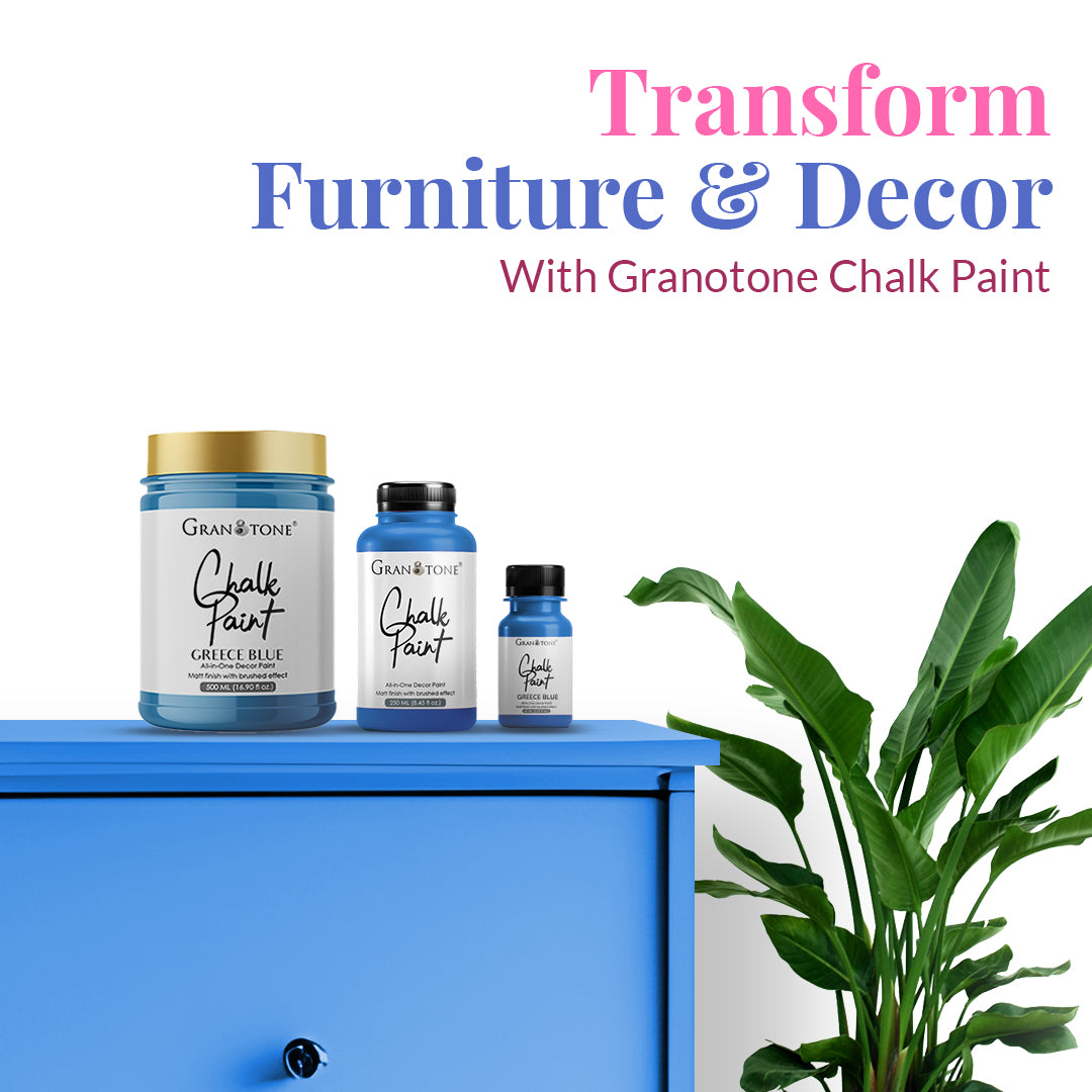 GRANOTONE Chalk Paint for Furniture, Home Decor, Crafts - Eco-Friendly - All-in-One - No Wax Needed.