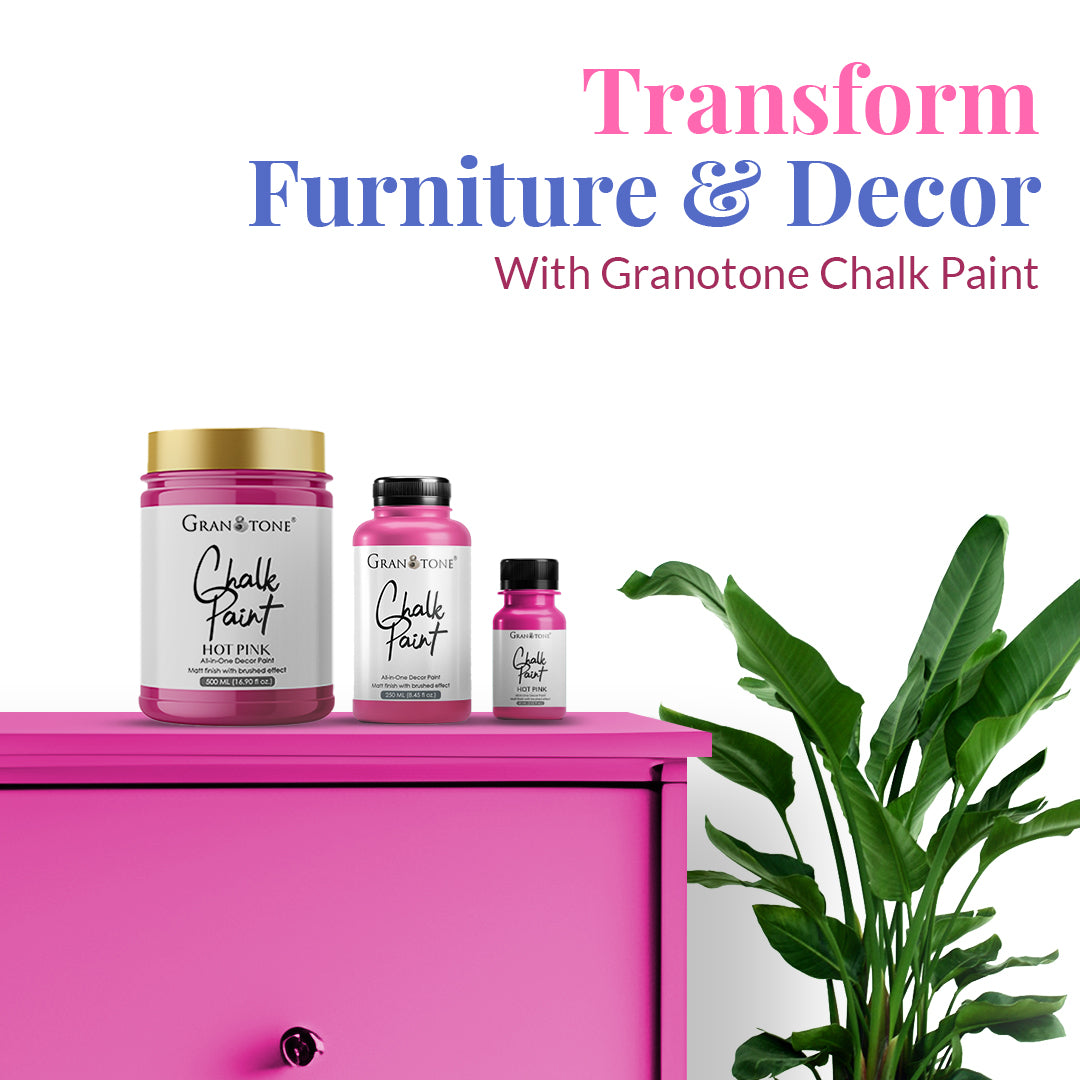 GRANOTONE Chalk Paint for Furniture, Home Decor, Crafts - Eco-Friendly - All-in-One - No Wax Needed.