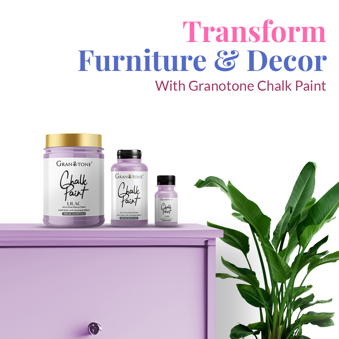 GRANOTONE Chalk Paint for Furniture, Home Decor, Crafts - Eco-Friendly - All-in-One - No Wax Needed.