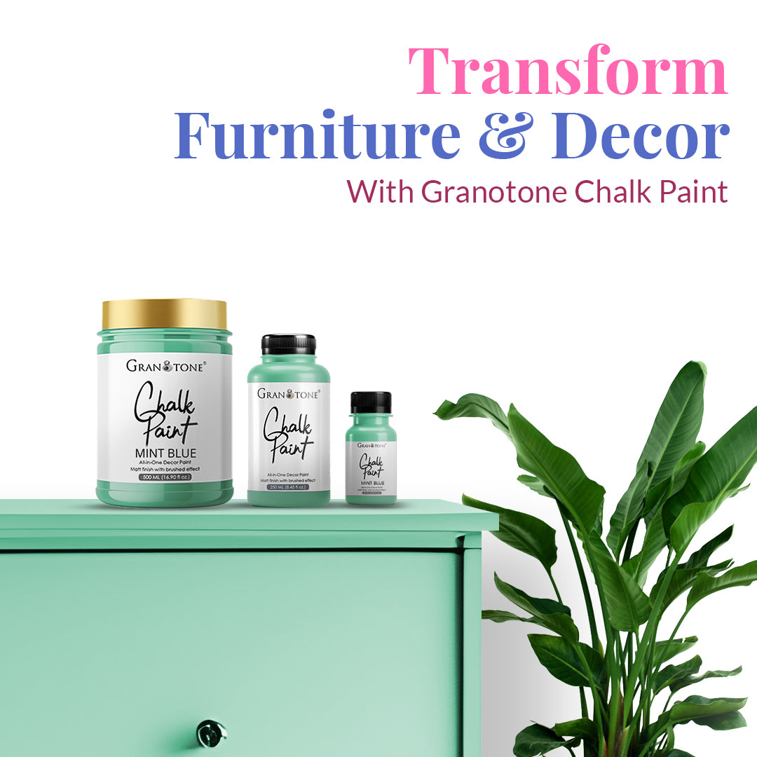 GRANOTONE Chalk Paint for Furniture, Home Decor, Crafts - Eco-Friendly - All-in-One - No Wax Needed.