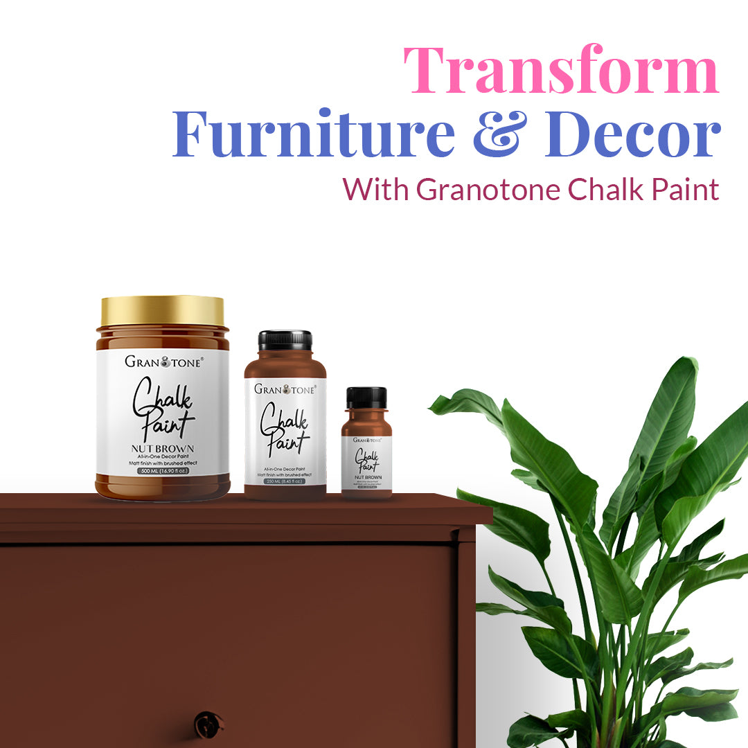 GRANOTONE Chalk Paint for Furniture, Home Decor, Crafts - Eco-Friendly - All-in-One - No Wax Needed.