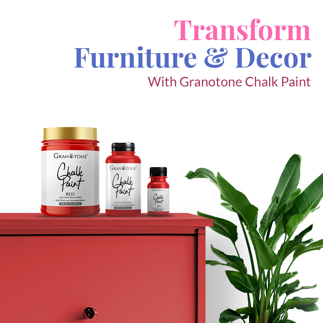 GRANOTONE Chalk Paint for Furniture, Home Decor, Crafts - Eco-Friendly - All-in-One - No Wax Needed.