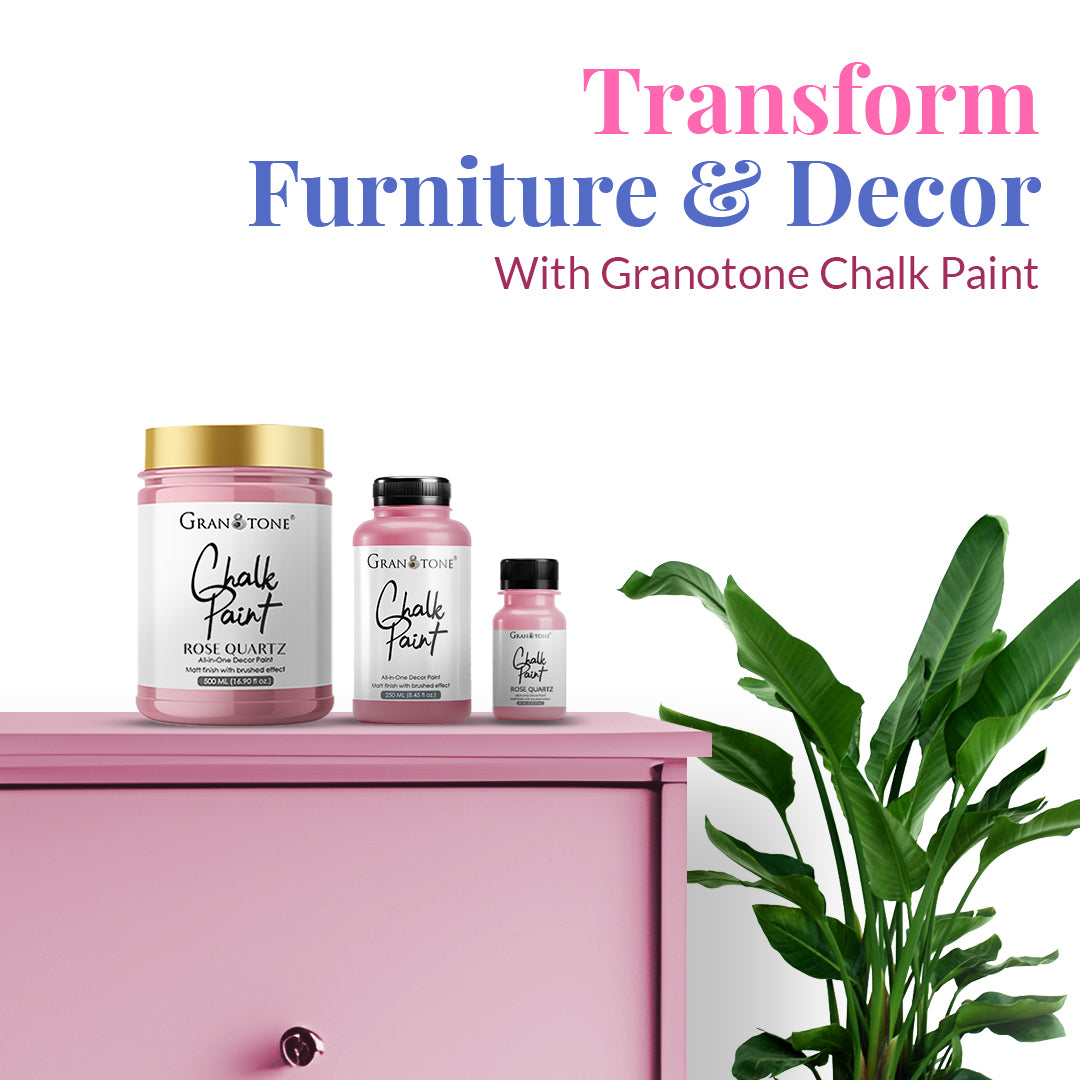 GRANOTONE Chalk Paint for Furniture, Home Decor, Crafts - Eco-Friendly - All-in-One - No Wax Needed.