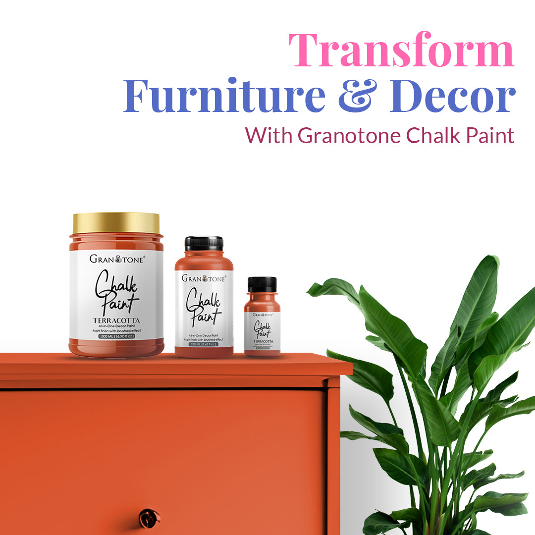 GRANOTONE Chalk Paint for Furniture, Home Decor, Crafts - Eco-Friendly - All-in-One - No Wax Needed.