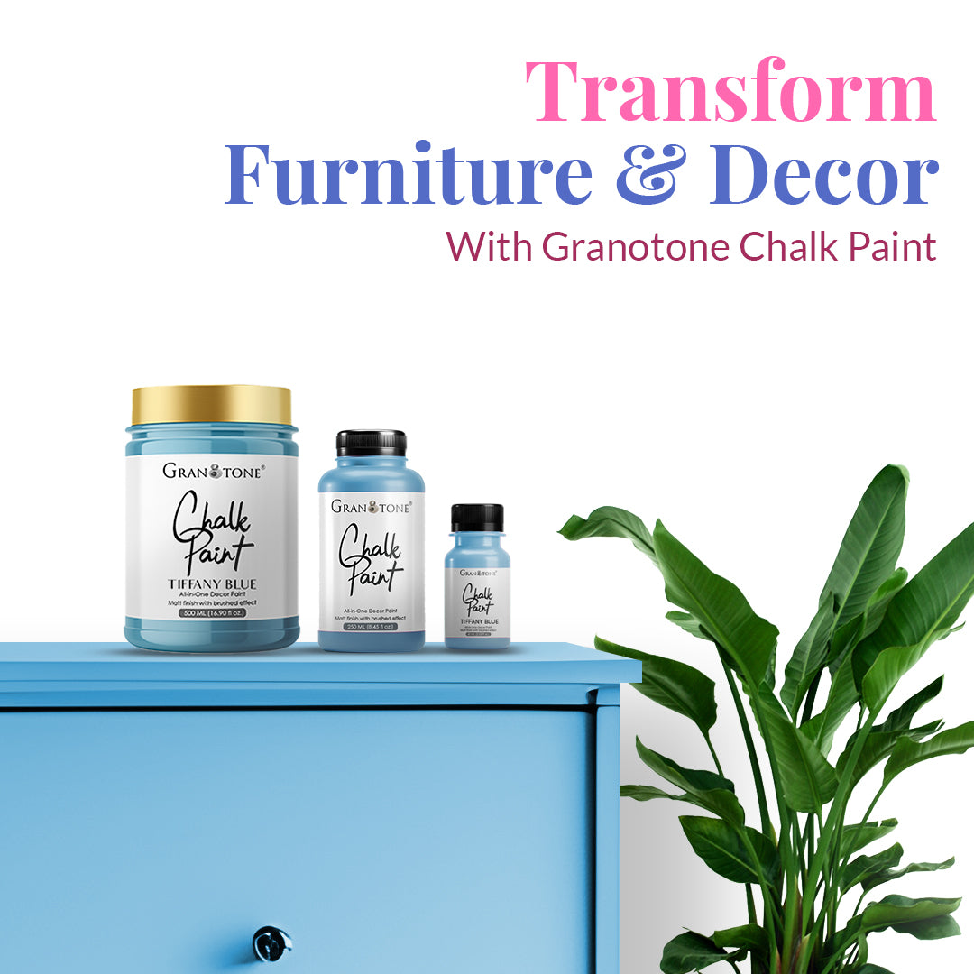 GRANOTONE Chalk Paint for Furniture, Home Decor, Crafts - Eco-Friendly - All-in-One - No Wax Needed.