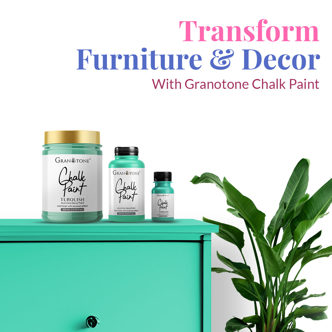 GRANOTONE Chalk Paint for Furniture, Home Decor, Crafts - Eco-Friendly - All-in-One - No Wax Needed.