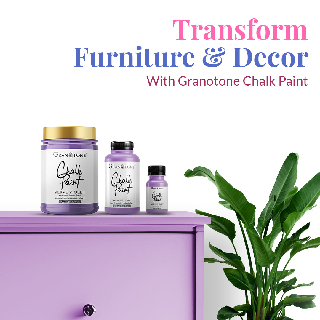 GRANOTONE Chalk Paint for Furniture, Home Decor, Crafts - Eco-Friendly - All-in-One - No Wax Needed.