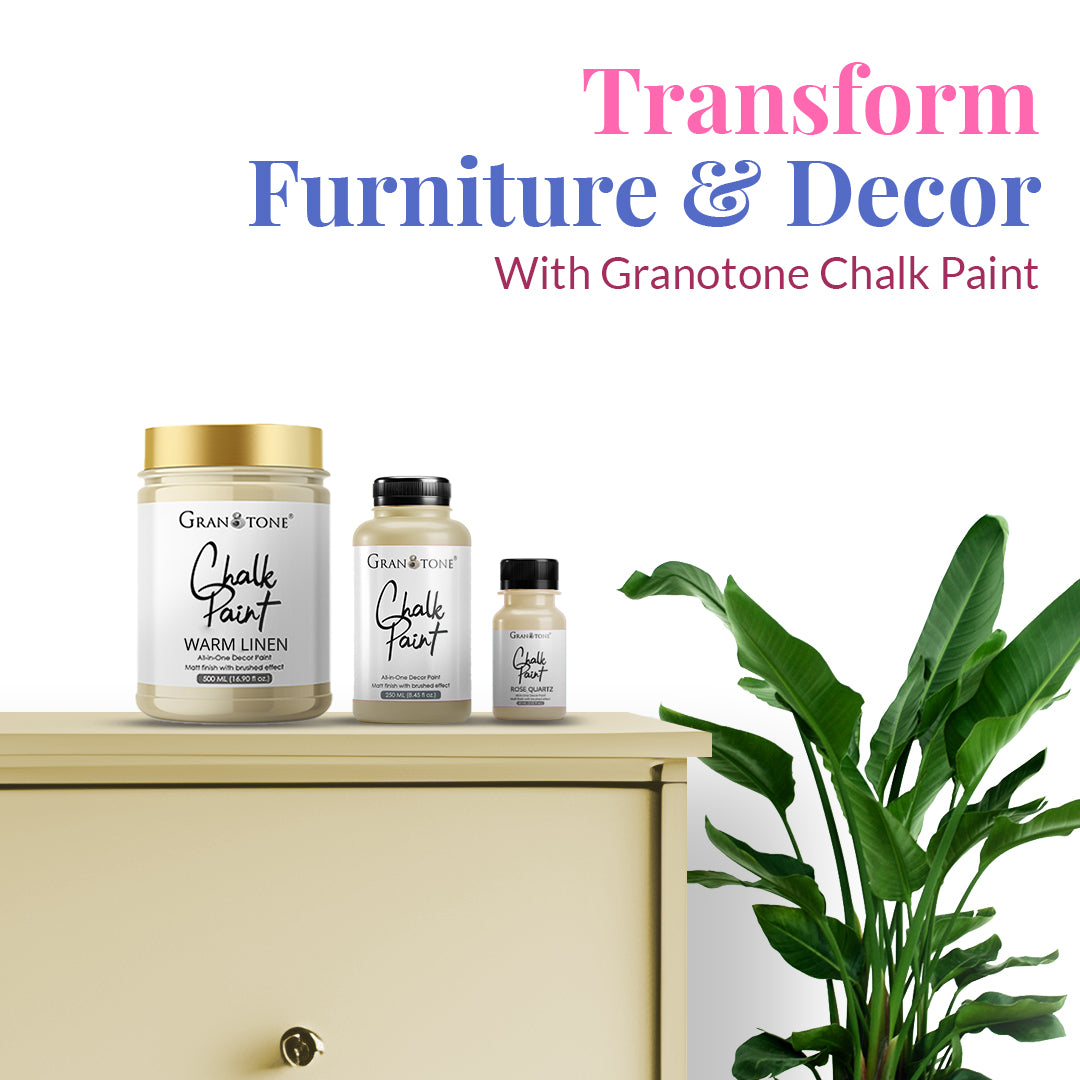 GRANOTONE Chalk Paint for Furniture, Home Decor, Crafts - Eco-Friendly - All-in-One - No Wax Needed.