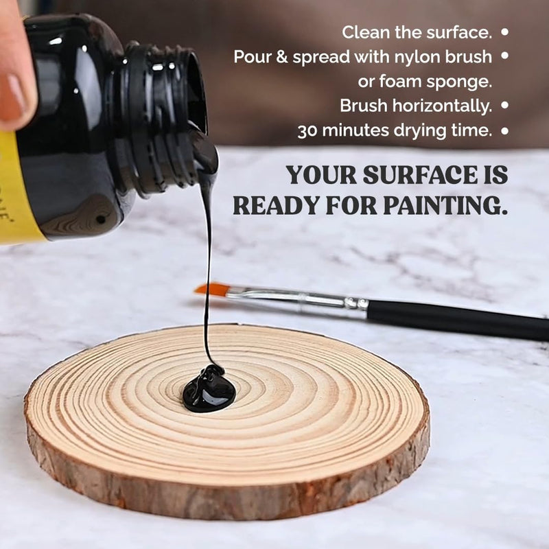 Acrylic Gesso (Black) Water Base Non-Toxic Universal Gesso Primer to Apply as an Undercoat Before Painting for Extra Coverage