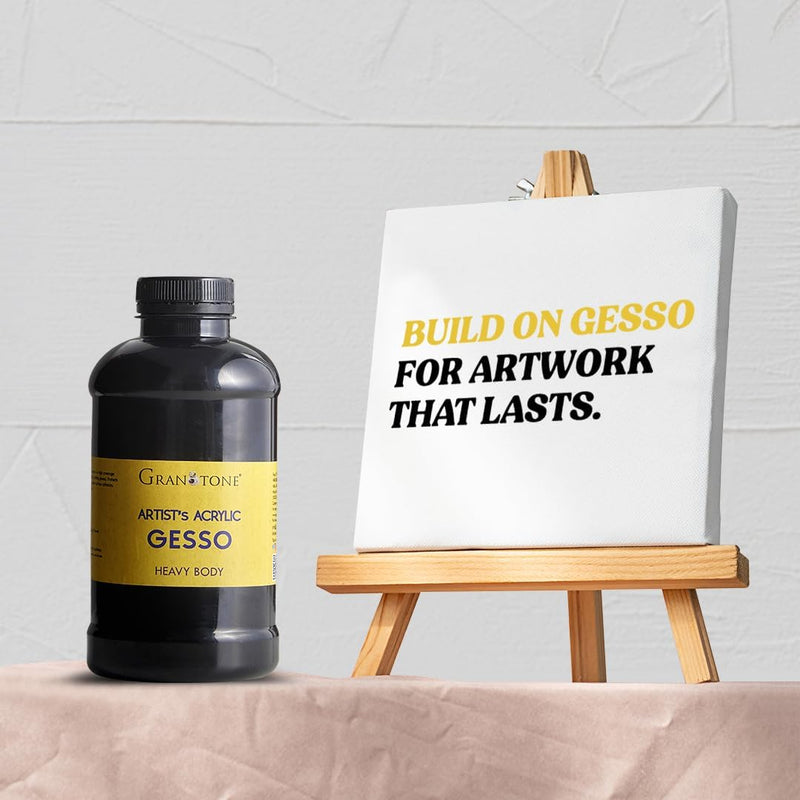 Acrylic Gesso (Black) Water Base Non-Toxic Universal Gesso Primer to Apply as an Undercoat Before Painting for Extra Coverage