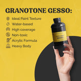 Acrylic Gesso (Black) Water Base Non-Toxic Universal Gesso Primer to Apply as an Undercoat Before Painting for Extra Coverage