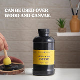 Acrylic Gesso (Black) Water Base Non-Toxic Universal Gesso Primer to Apply as an Undercoat Before Painting for Extra Coverage