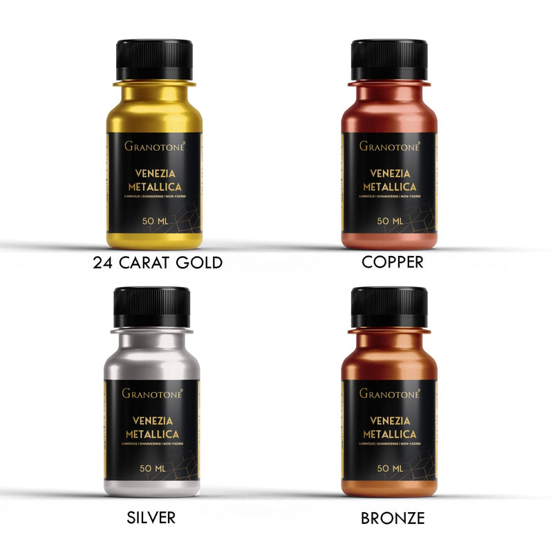 Acrylic Venezia Metallic - Set of 4 Gold, Silver, Copper, Bronze (50ml)