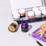 GRANOTONE Venezia Metallica Colors Kit - 10 Vibrant Water-Based, Non-Toxic Shades with Shimmering Effect, 15ml Each - Perfect for Artists & Crafters