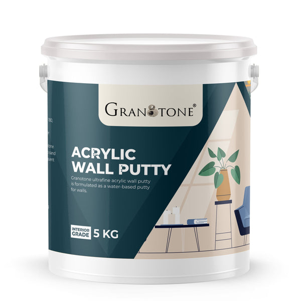 GRANOTONE Acrylic Wall Putty - Smooth Finish & Easy to Apply, Durable Filler for Interior Walls, Crack Resistant, White