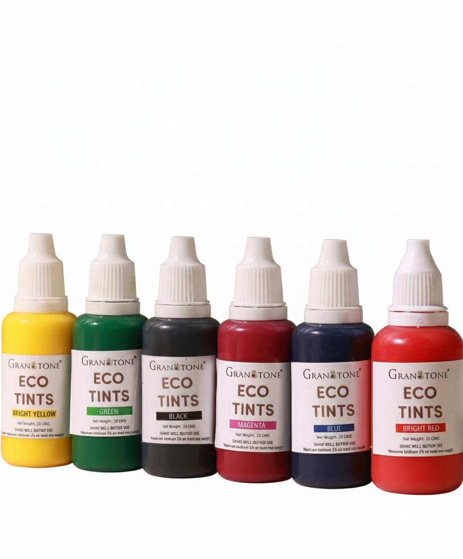 GRANOTONE ECO TINTS – Pack of 6 Colors (25g Each) | Water-Based Pigment Dispersions for Resin, Epoxy, Concrete & Crafts