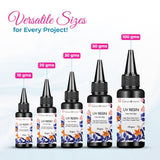 Granotone - Clear UV Resin Hard | High Gloss UV Resin Kit | Fast Curing Solar Activated Glue | Transparent, Low Viscosity | Bubble-Free | Non-Yellowing 100 GSM