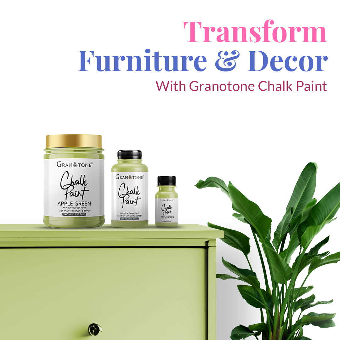 GRANOTONE Chalk Paint for Furniture, Home Decor, Crafts - Eco-Friendly - All-in-One - No Wax Needed.