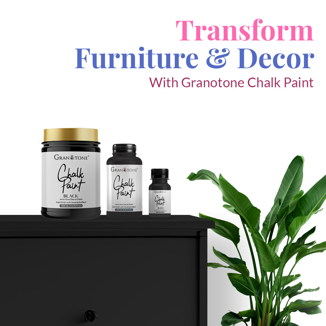 GRANOTONE Chalk Paint for Furniture, Home Decor, Crafts - Eco-Friendly - All-in-One - No Wax Needed.
