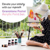 GRANOTONE Pastel Acrylic Paint Set - 6 Beautiful Colors, 50 ml Each - Perfect for Artists and Crafters