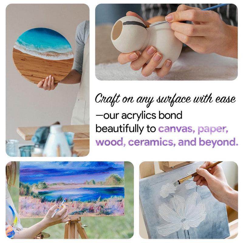 GRANOTONE Pastel Acrylic Paint Set - 6 Beautiful Colors, 50 ml Each - Perfect for Artists and Crafters
