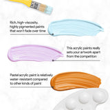 GRANOTONE Pastel Acrylic Paint Set - 6 Beautiful Colors, 50 ml Each - Perfect for Artists and Crafters