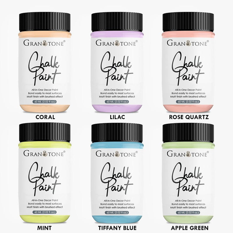 Pastels Chalk Paints Set (Set of - 6 Colors) 60ml Each - Granotone
